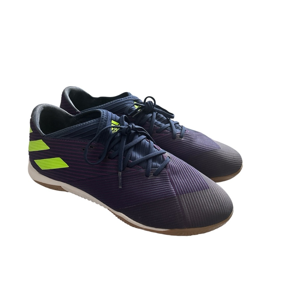 ADIDAS Nemeziz Messi 93 Indigo Signal Green Indoor Soccer Shoes Mens Size 12